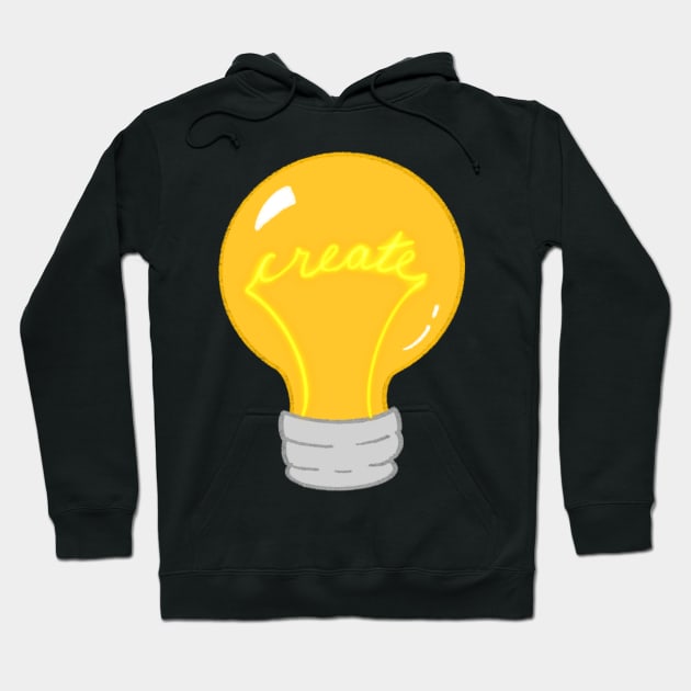 “Create” lightbulb Hoodie by FernheartDesign